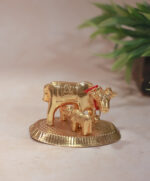 Kamadhenu Cow and calf-Gold finish