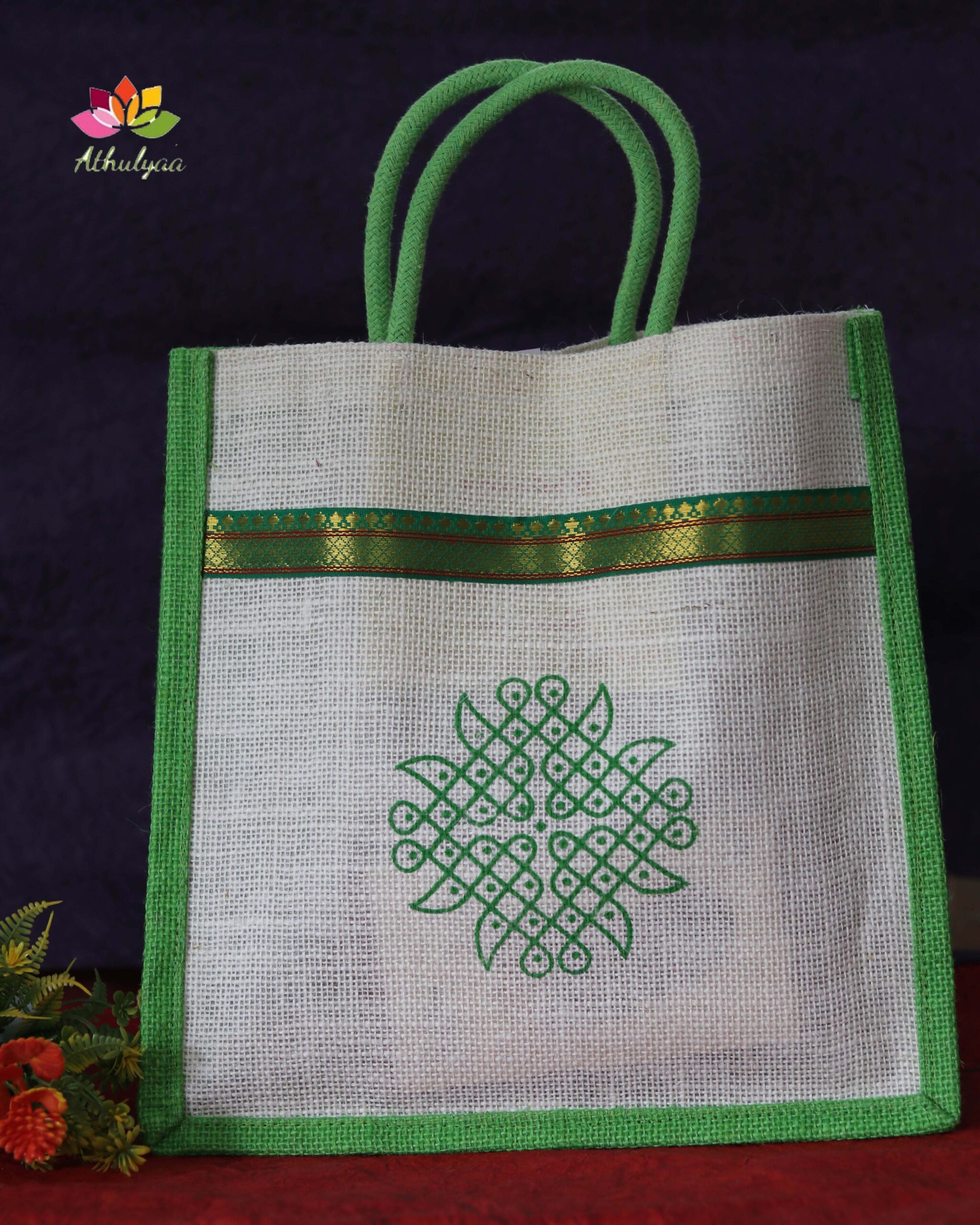 Jute handbag, Handmade Indian Jute Tote Bag, Reusable Carry Bag, tiffin bag,  Ikat Printed, Eco-Friendly Tote, Shopper Bag with handle, Waterproof, With  Inner Compartments – ZIP, BOTTLE HOLDER, Anchor