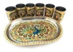 Meenakari Tray Set with 6 glasses - Image 4