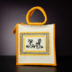 Jute Canvas bag with Warli print