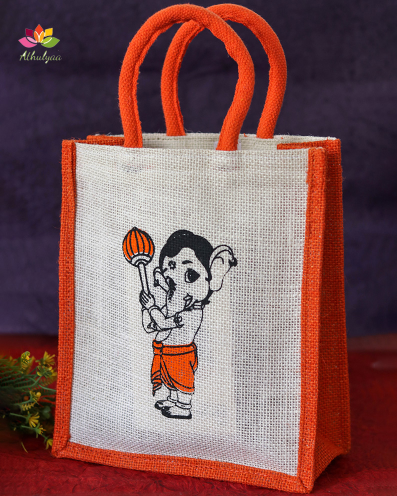 Custom Printed Jute Bags with Rope Handle | TOT46 - DiscountMugs