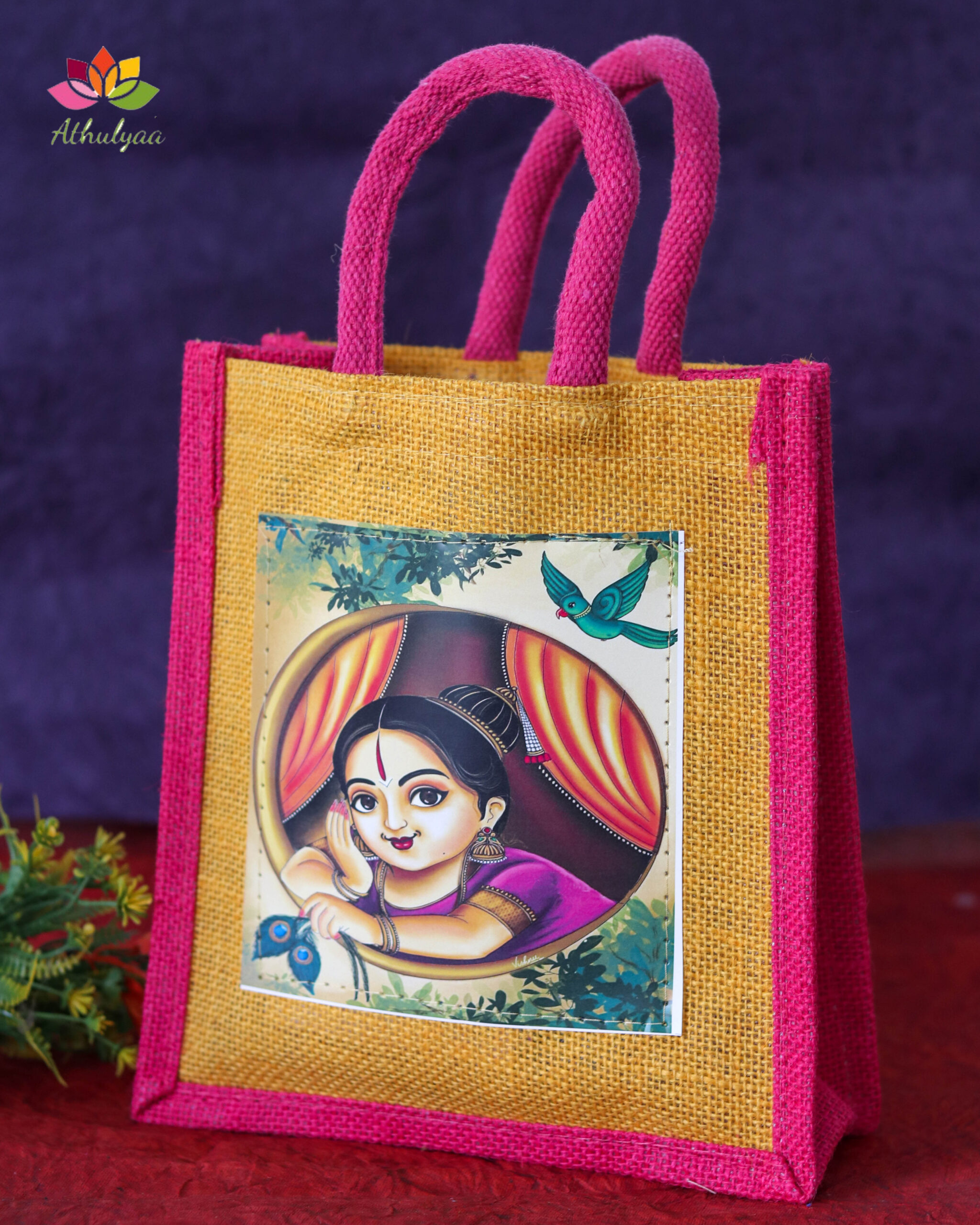 Buy S.B. Bags Printed Eco-Friendly Yoga Print Jute Bag/Shopping Bag/Grocery  Bag with Zip Closure, Pack of 2,SB163 Online at Best Prices in India -  JioMart.