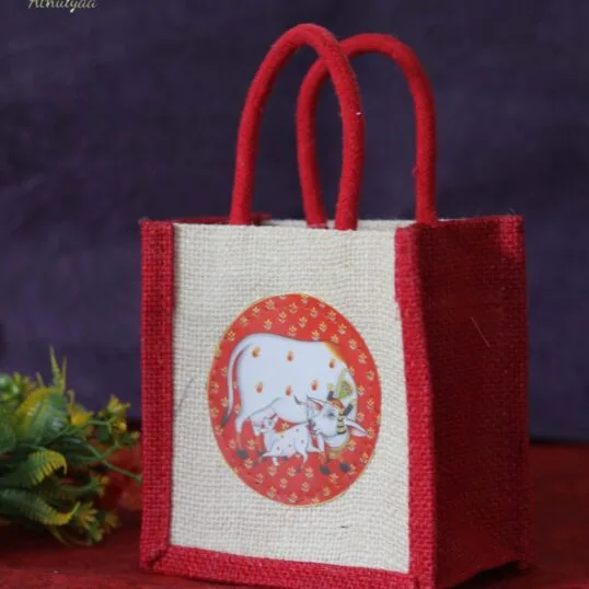 Pichwai cow Mini Jute bag
