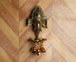 Brass Ganesha Deepak with Bell Wall Hanging