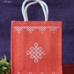 Jute bags with kolam print