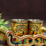 Meenakari 2 Glass Tray Set