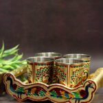 Meenakari 4 glass tray