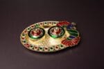 Peacock Oval shape Kumkum Holder