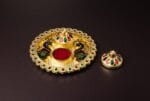 Peacock Meenakari Kumkum Holder With Plate