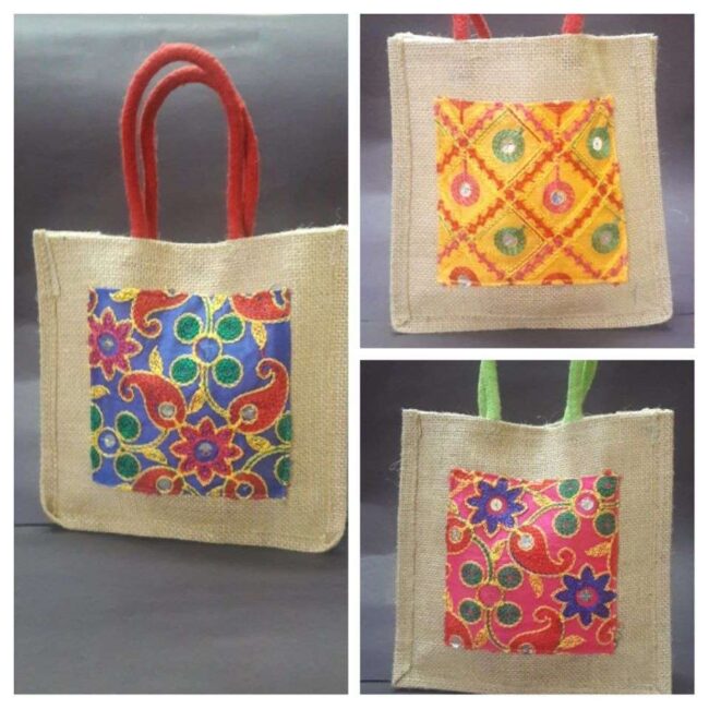 Hand-embroidered & Painted Women's Linen Bag with a 