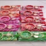 Bandhani clutch and bangle combo