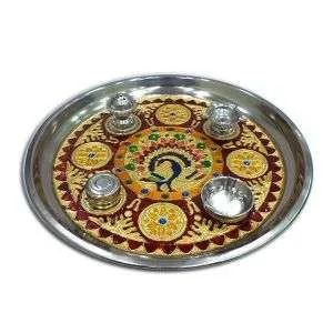 Meenakari Pooja Thali 11 Inches - Image 2