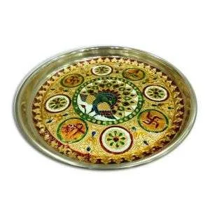 Meenakari Pooja Thali 11 Inches - Image 1