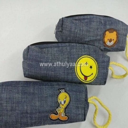 Denim Fabric Pouches for Kids