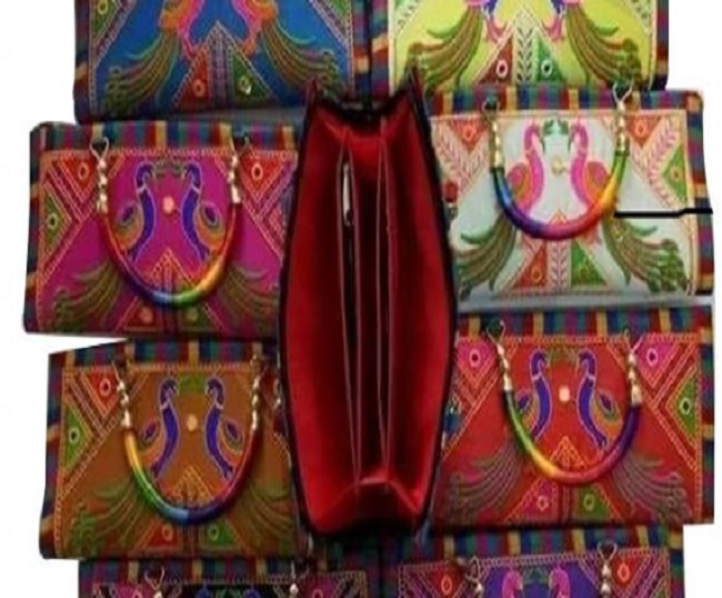 Return Gift-Dhandiya Print Round Handle Hand Bag | Shaabee Return Gifts