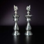 German Silver Double Peacock Kuthu Vilakku pair- Aadi special