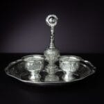 German Silver Paneer Chandan And Kumkum Thali Set