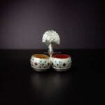 German Silver Peacock haldi kumkum holder