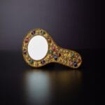 Gold Lac work Hand Mirror