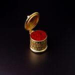 Gold finish kumkum box