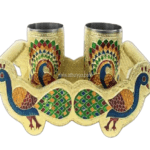 Golden Mayur 2-Glass Tray Set