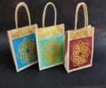 Jute bag with kamalam kolam print