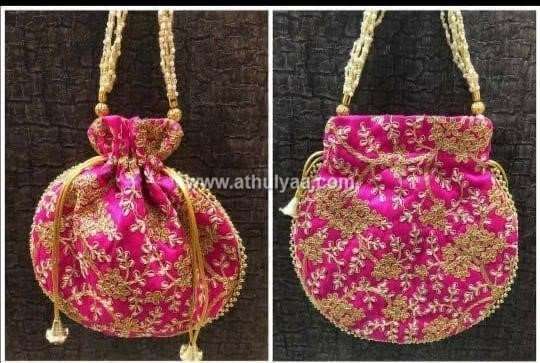 Buy Lot of 2-50 Designer Bottom Flat Ethnic Jaipuri Silk Indian Wedding  Zardozi Work Potli Bag, Embroidery Handwork Handbag, Wedding Favour Gift  Online in India - Etsy
