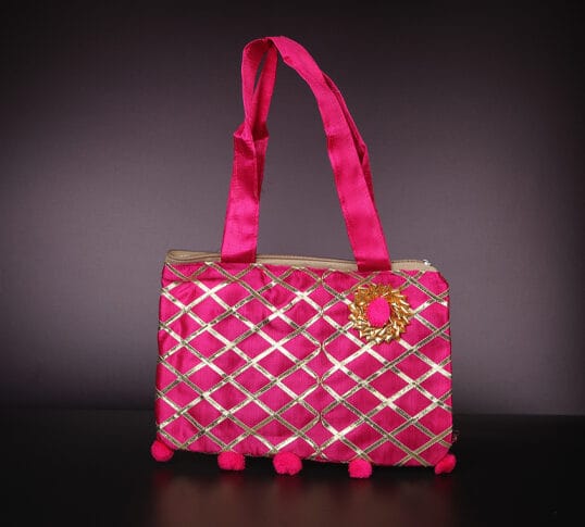 Gota Work with pom pom bag