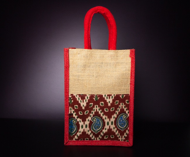 Handle 100% Jute Kalamkari Handbags, Size/Dimension: 16*14*5 Inch Plain Bag  at Rs 149/piece in Ahmedabad