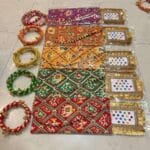 Bandhani Clutch And Bangle Combo Set