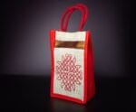 Mini Jute Bag With Zari Kolam Print