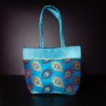 Peacock feather bag with border