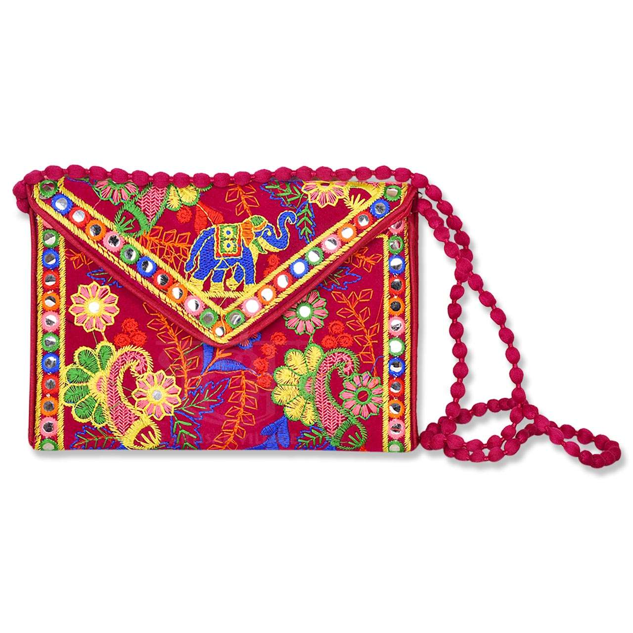 Handcrafted Bag Rajasthani Pink Hand Tote Bag Purse #HB39 – Zenia Creations