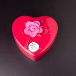 Red heart shape Tin Box with Bow