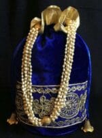 Velvet Potli with Pearl Handle - Image 2