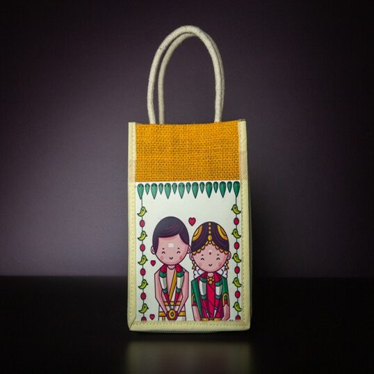 Wedding Jute bag with Couple Print Athulyaa