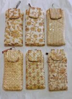 Golden Embellished Potli Pouch For Mobile cover