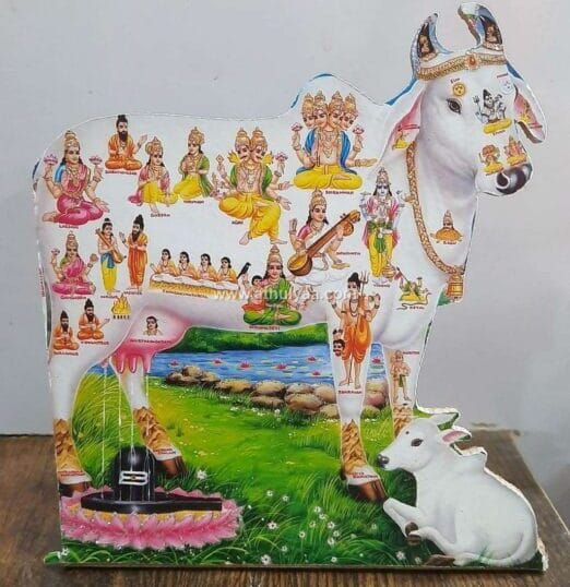 Wooden kamadhenu table top photo