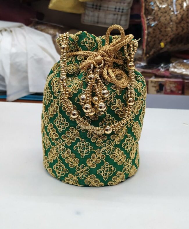 Parties And Wedding Function Brown Burnt Pantone Intense Ajrakh Potli Bags  at Rs 470/piece in Ahmedabad