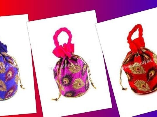 Peacock Feather Potli Bag