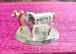Kamadhenu Cow and calf- Silver finish - Image 3