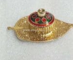 Golden Leaf Kumkum Holder