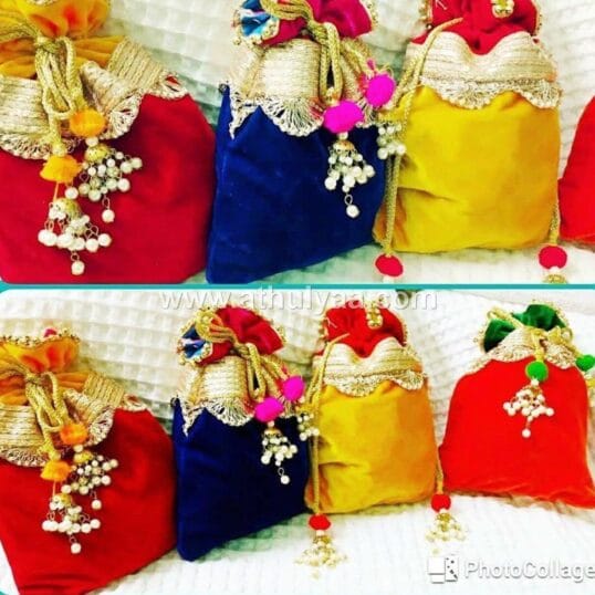 Velvet Potli With Grand Decor