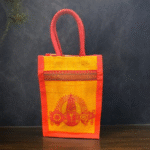 Mini Jute Bag with  Zari Balaji Print