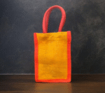 Mini Jute Bag with  Zari Balaji Print - Image 4