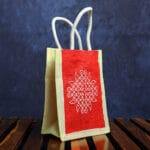 jute bag with kolam print