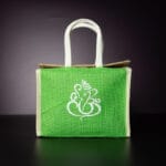 Jute Lunch Bag With multi colour Ganesh Print
