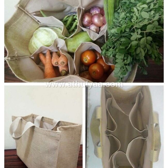Jute Grocery Shopping Bags fora Carry Milk Fruits Vegetable with Reinf –  Double R Bags