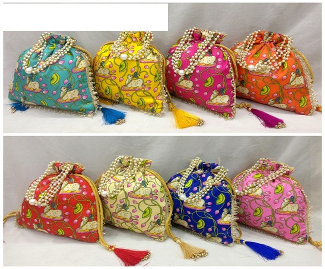 Buy NEEDLEHANDICRAFTS Handcrafted Golden Bridal Potli Bags Online-Golden  Online at Best Prices in India - JioMart.