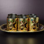 Meenakari Tray Set with 6 glasses